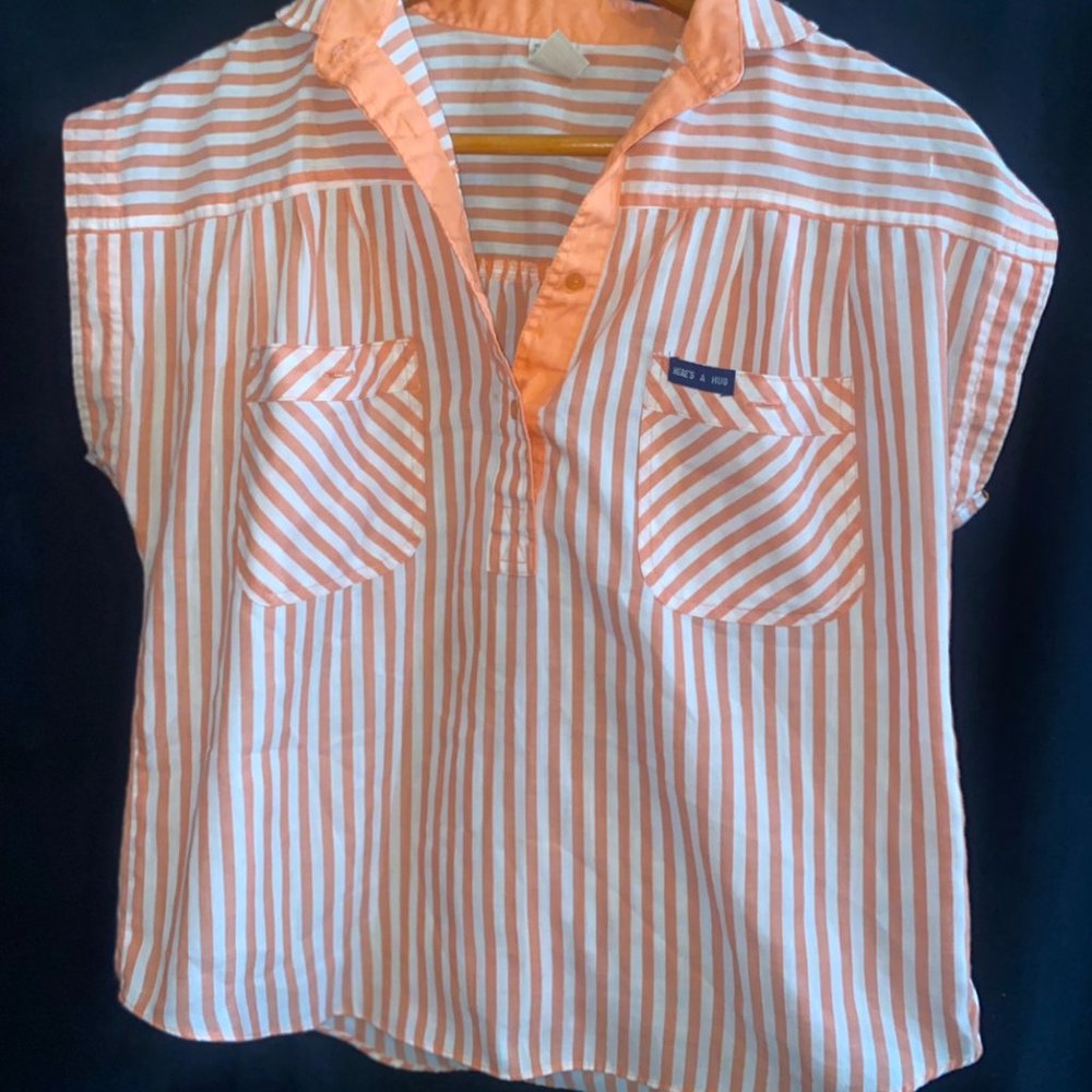 Here's a Hug Vintage Creamsicle Striped Top